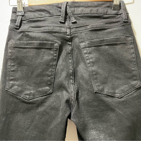 Good American Women's 0/25 Good Legs Straight Jean Black Coated GST001STNA - Picture 9 of 13